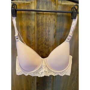 Sofia Vergara Bra Sexy See Through Pink Feminine Underwire  w/Rosegold Clasp